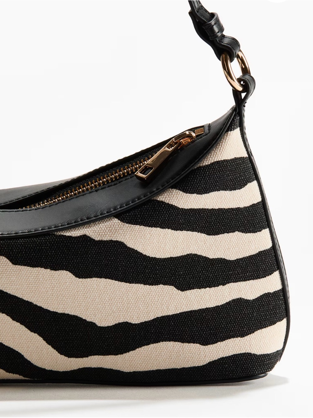 NWT! Black and Cream Zebra Shoulder Bag - Picture 5 of 5